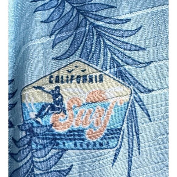 Tommy Bahama Men's Sz M Light Blue Surf Surfing Woodie Short Sleeve Button Shirt - Picture 12 of 13